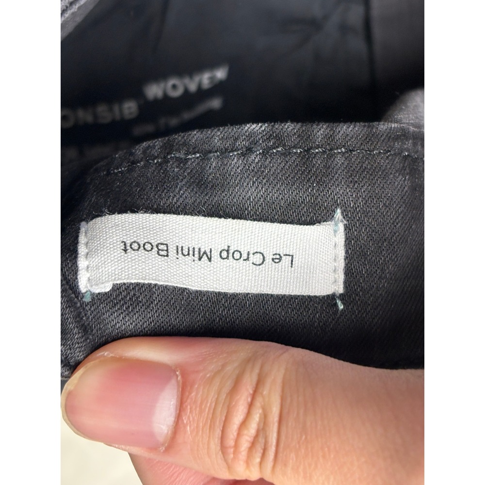 FRAME Le Crop Mini Boot Jeans Kerry Black Grey Raw Hem  Womens Size 27X27‎ - Picture 6 of 15